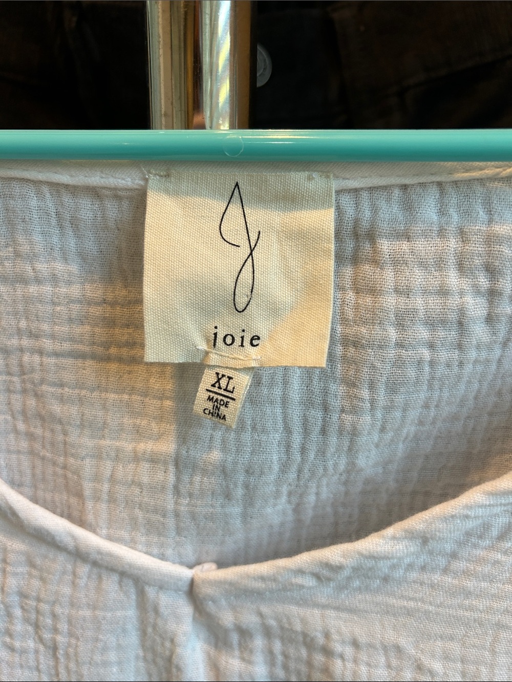 Joie White Cotton Top (XL) - Picture 2 of 5